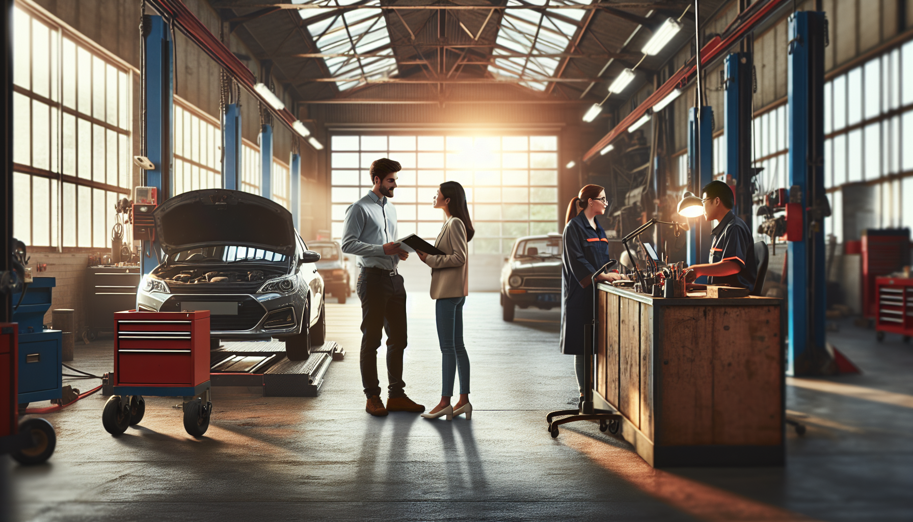 Independent motor trade workshop where technicians manage vehicles affected by over-the-air software updates